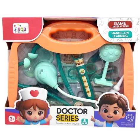 Докторский набор в чемодане (ТЕЛЕСНЫЙ) коробка - 27,5х7х23 см