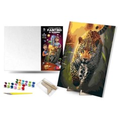 Картина по номерам 40х50 см "Грационный хищник" с деревянной подставкой