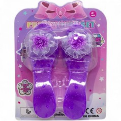 Обувь детская "Сабо на каблуке" (длина 17 см) сиреневые