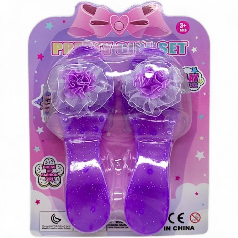 Обувь детская "Сабо на каблуке" (длина 17 см) сиреневые