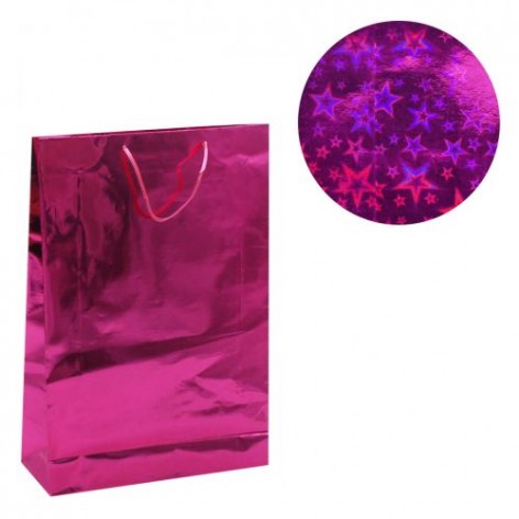 Подарунковий пакет "Голографічний", рожевий