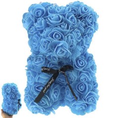 Мишка из роз (синий)