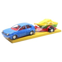 Автомобиль с прицепом, синий