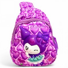 Сумочка-бананка "Аніме. Куромі/Kuromi", 18 см (бузкова)