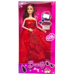 Лялька, 29 см (ЧЕРВОНА СУКНЯ)