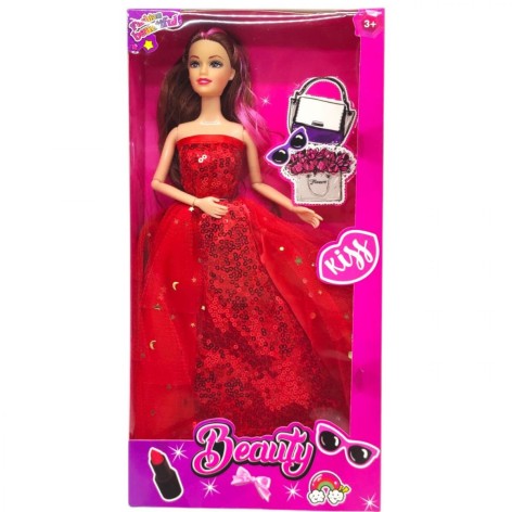 Лялька, 29 см (ЧЕРВОНА СУКНЯ)