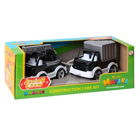 Mini Matiki коробка 2 (кран, мусоровоз), Набор детский BAMSIC (Черно-белый)