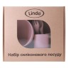 Набір силіконового посуду "Lindo" (рожевий)