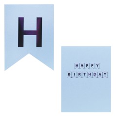 Гирлянда "Happy Birthday", голубая