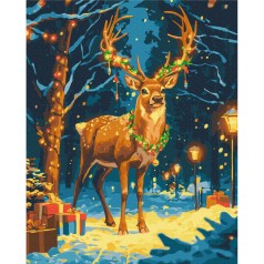Картина по номерам "Рождественский олень" 40x50 см.