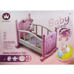 Ліжко для ляльки W 6909 B (12) 50х38х50 см, мобіль, посуд, пустушка, в коробці