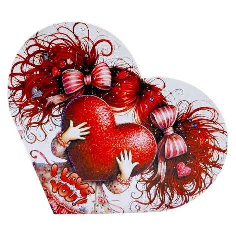 Открытка поздравительная "Валентинка" 15,1х8,2 см.