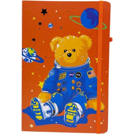 Блокнот "Мишка-космонавт" твердый переплет, А5 (КОРИЧНЕВЫЙ)