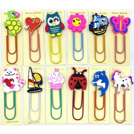 Закладка-скріпка 12 см, мікс видів