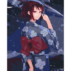Картина за номерами (без підрамника) "Аніме. Mitsuha Miyamizu" 40х50 см