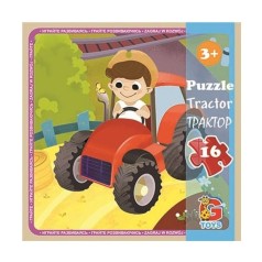 Пазлы "Транспорт", (трактор), 16 элементов
