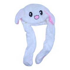 Шапка м'яка, рухливі вушка, світло (біла)