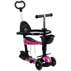 Самокат 5в1 S 5099 (1) Best Scooter, АБСТРАКЦІЯ, із захисним бампером, PU колеса, ПІДСВІЧУВАННЯ КОЛІС, в коробці
