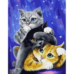 Картина по номерам "Кошачье трио" 40х50 см