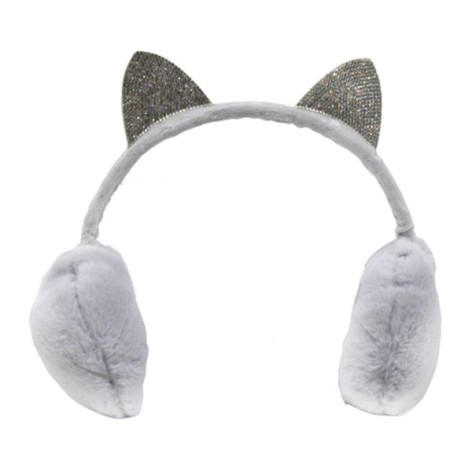 Хутряні навушники "Котик", сірі