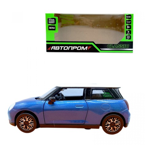 Машина мет. 1:28 MINI COOPER, батар., свет, звук, откр. двери