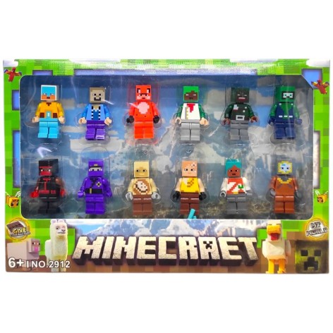 Набор героев (12 фигурок, высота 4 см, подвижные конечности, голова и ноги отсоединяются, оружие, 12 элементов конструктора)