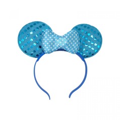 Ушки микки с бантиком светятся (ГОЛУБЫЕ)