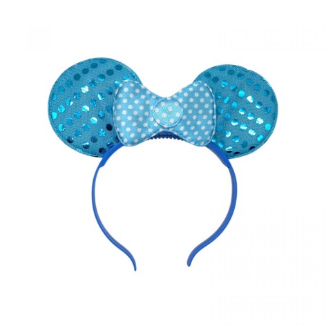 Ушки микки с бантиком светятся (ГОЛУБЫЕ)