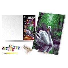 Картина по номерам 40х50 см "Волшебный лебедь" с деревянной подставкой