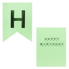 Гирлянда "Happy Birthday", мятная