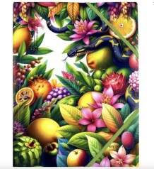 Папка на резинках А4+, фрукты и змея