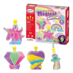 Набор для творчества 4 цвета, глитер, светящиеся в темноте, инструменты, 4 бутылочки, в коробке.