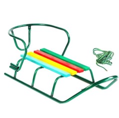 Санки "ЛЮКС КЛАССИК" - БЕЗ РУЧКИ круглые полозья (цвет зеленый)