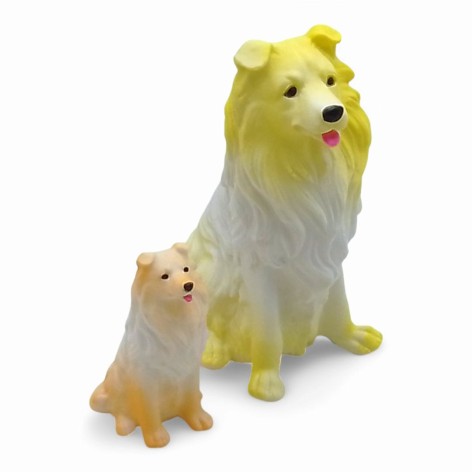 Собака-пискавка гумовий, великий і малий, жовтий