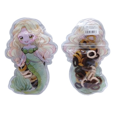 Набір резинок для волосся (безшовні) м.14 зелений