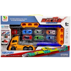 Трейлер-трек (інерц.з метал.машинками) ПОМАРАНЧЕВИЙ