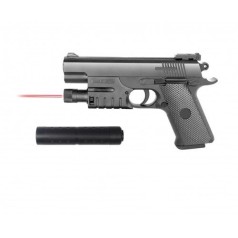 032B Пластиковый пистолет лазер+глушитель