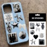 3D стікери "Silver edition" Набір 8 стікерів
