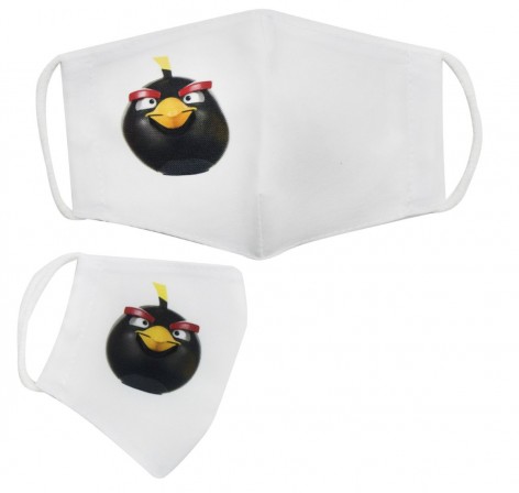 Багаторазова 4-х шарова захисна маска "Angry birds Бомб" розмір 3, 7-14 років