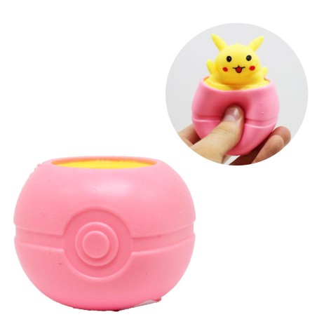 Игрушка-антистресс "Покемон в покеболе", розовый