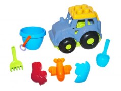 Трактор "Кузнечик №3"с песочным набором (голубой)