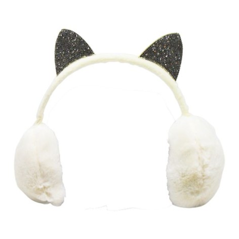 Хутряні навушники "Котик", білі