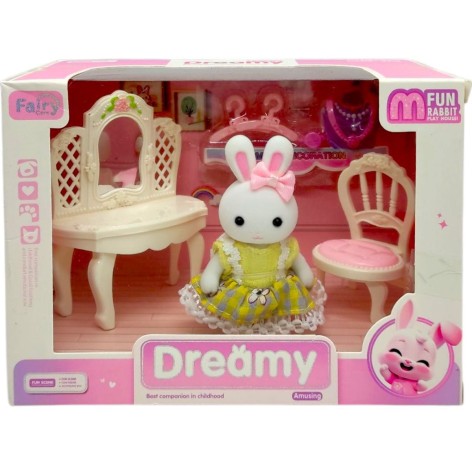 Набор мебели с животным (флоксовая фигурка, аксессуары)