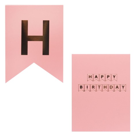 Гирлянда "Happy Birthday", розовая