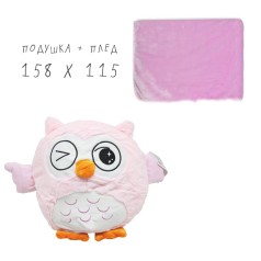 Плед в игрушке "Сова", розовая