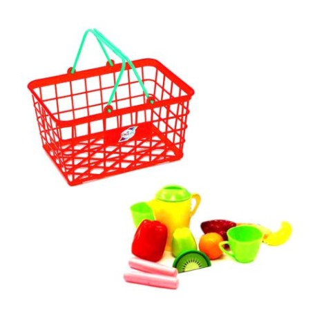 Кошик "Супермаркет М", 12 предметів (червона)