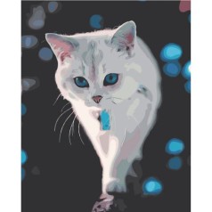 Картина по номерам "Белая кошечка"