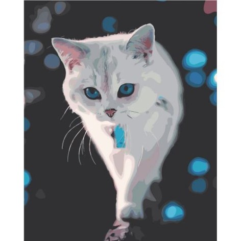 Картина за номерами "Біла кішечка"