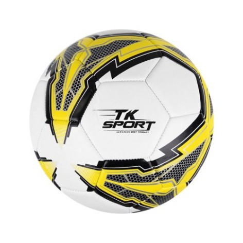 Мяч футбольный "TK Sport", бело-желтый