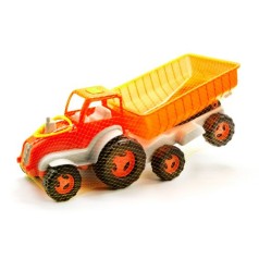 Трактор з причепом (помаранчевий)